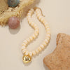 Colorful Acrylic Bead Choker Necklace with Heart Pendant - Image 43