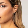 Zircon Tassel Chain Dangle Earrings for Women Gold Color Pierced Ear Stud Earrings Jewelry Accessories - Image 2