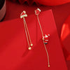 Cute Christmas Elk Dangle Earrings For Women Xmas Deer Butterfly Knot Pearl Zircon Earring Christmas Year Jewelry Gifts - Image 17