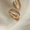 Gold Plated Sun Rings for Women Stone Inlaid in Hollow Metal Texture Ring Jewelry - Image 4