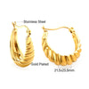 Punk Golden Plated Stainless Steel Reticulate Rhombus Hoops Earrings For Women Anti-Allergic Temperament Jewelry - Image 14