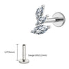 Titanium 16G Cluster Marquise CZ Tragus Helix Stud Conch Lobe Rook Cartilage Leaf Climber Flat Back Labret - Image 22