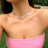 Colorful Seed Bead Woven Flower Choker Necklace - Image 14