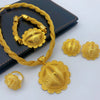 Ethiopian Gold Color Twisted Necklace And Earrings Jewelry Sets For Women Dubai Indian Bridal Set Wedding - Image 3