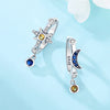 Silver Mysterious Star Moon Earrings Jewelry Versatile Hoop Earrings For Women Jewelry Birthday Party Gifts - Image 2