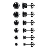 1 Pair Stainless Steel Black Round Square Cubic Zirconia Stud Earrings Set Punk Piercing Jewelry for Men Women 3-8mm - Image 7