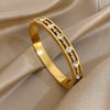 Inlaid Zircon Cuff Bracelet Bangle Gold Plated Women's Men Geometric Stackable Charms Jewelry Gifts - Image 8