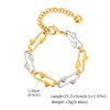 Two-Tone Stainless Steel Link Bracelet with Mixed Chain Design - Image 14