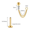 Titanium Double Piercing Chain Earring 16G CZ Dangle Cartilage Helix Conch Drop Chain Connector Jewelry - Image 17