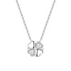 Silver Two-Way Inlaid Stone Four-Leaf Clover Heart Necklace For Women Elegant Party Jewelry Female Pendant Gifts - Image 19
