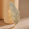 Baroque Rhinestone Feather Design Brooch for Men and Women，Suit Coat Jewelry Clothing Accessories Pins，Couple's Gift - Image 1