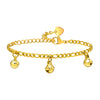 Gold Plated Anklets Stainless Steel, Dainty Bell Charm Adjustable Figaro Chain Link Ankle Gifts - Image 2