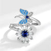 Beads Ring Fidget Spinner Rings Korea Crystal Butterfly Flower Star Moon Ring Jewelry Gift - Image 6