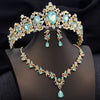 Bridal 3 Pcs Wedding Crown Jewelry Sets Tiaras and Necklace Earrings Set Party Prom Bride Dress Costume Accessories - Image 7