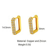 Minimalist Geometric Square Crystal CZ Big Huggies Hoop Earrings for Women Gold Color Metal Wedding Jewelry Gift - Image 7