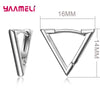Silver Earrings Statement Heart Star Square Round Geometric Hoop Flexible Earwire Leverback Women Jewelry - Image 9
