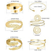 6 Pieces Arm Cuff Upper Arm Band Cuff Bracelet Bangle for Women Adjustable Armband Set - Image 6