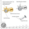 Titanium Starburst Half with CZ Cartilage Earring Piercing 16G Star Helix Tragus Labret Stud Body Jewelry - Image 22
