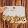 Gold Color Twisted C Shape Tear Drop Earrings Set for Women Metal Geometric Circle Earrings Party Jewelry - Image 4