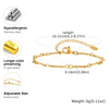 Gold Plated Link Bracelet for Women, Stainless Steel Stackable Chain Wristband, Adjustable Jewelry - Image 9