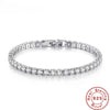 Silver Bracelet Zirconia Tennis Ball Women Simple Engagement Wedding Charm Jewelry 4mm 16-20cm - Image 1