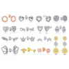 Infinity and Heart Stud Piercing Earrings with Crystal Accents - Image 1