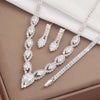 Women's Rhinestone Sparkling Earrings Necklace Bracelet Ring Jewelry Set Wedding Banquet Party Holiday Gift - Image 5