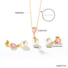 Purple Cubic Zirconia Imitaiton Pearl Pendants Earring Sets For Women Stainless Steel Chain Necklace Jewelry Sets - Image 12