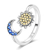 Clover Adjustable Ring Silver Rotating Cherry Blossom Flower Open Rings For Women Wedding Jewelry Gift - Image 12
