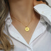 Frosted Surface Acient Sun Compass Pendant Necklace For Woman Ladies Stee Pvd Plated Coin Necklace Gold Jewelry - Image 6