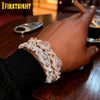 Iced Out Colorful Eye Infinity Link Bracelet for Men Rose Gold Color Cubic Zirconia Cuban Chain Hip Hop Jewelry - Image 1