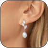 Water Drop Imitation Pearl Drop Stud Earrings For Women Girls White Crystal Zircon Earring Wedding Festival Jewelry Gift - Image 5