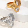 Zircon Double-headed Ring For Women Gold Plated Stainless Steel Rings Women's Jewelry Decoration Accessories Gift - Image 6