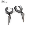 2PCS Stainless Steel Star Cross Snake Spike Skull Sword Blade Chain Feather Spider Dangle Women Men Huggie Hoop Earrings - Image 39
