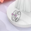Charms Spring Silver Color Rings Pink Heart Shaped Zircon Cat Rings For Woman Romantic Wedding Engagement Jewelry Gifts - Image 4