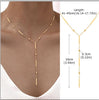 Stainless Steel Lariat Necklace Gold Plated, Dainty Long Necklace Laryered Necklaces For Women Girls, Y Shape Drop Pendant - Image 9