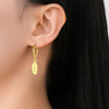 Stainless Steel Gold Color Pendant Hoop Earrings Heart Hexagon Snake Cross Butterfly Flower Bird Jewelry Gift - Image 5