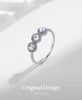 MODIAN 925 Sterling Silver Purple Rose Cut Round Zirconia Ring Delicate Asymmetry Rings For Women Fine Jewelry Gift