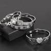 Chic Rhinestone Star Heart Bowknot Square Cuff Bracelet for Women Silver Color Stainless Steel Bangles Jewelry Gifts - Image 4