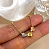 Cute Triple Color Heart Beads Necklace for Women Gold Plated Stainless Steel Charm Necklaces Jewelry - Image 4
