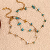 Summer Beach Irregular Stone Freshwater Pearl Anklets Stainless steel jewelry woman Gift - Image 3