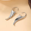 Simple Silver Color Metal Geometry Carving Wing Dangle Earrings for Women Jewelry - Image 4