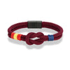 Men Women Spain Flag Double Strand Nautical Rope Bracelet Brushed Black Stainless Steel Magnet Buckle Accessories - Image 9