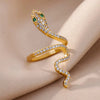 316L Gold Plated Stainless Steel Snake Rings For Women Men Open Adjustable Ring Vintage Gothic Aesthetic Jewelry - Image 24