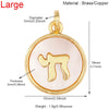 2pcs/lot Hebrew Life Love Star Colorful Shell Charm Pendant, Gold Plated Jewelry Necklace Bracelet Accessories - Image 7