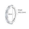 Titanium Baguette CZ Conch Eternity Clicker 16G Hinged Septum Hoop Earring Cartilage Helix Piercing - Image 4