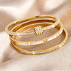 Yupsk 3/1Pcs Classic Stainless Steel Bracelet Set for Women Men Buling Zirconia Bangles Versatile Stacking Accessories - Image 1