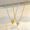 Gold Plated Stainless Steel Heart Pendant Bead Chain Necklace for Women, Love Symbol Dainty Jewelry Gift - Image 3