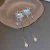Opal Moonstone Heart-shaped Irregular Star Pendant Tassel Earrings Women Light Goth Jewelry Y2K - Image 4