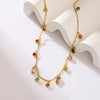316L Stainless Steel Geometric Pendant Necklace with Colorful Crystal Accents - Image 3